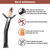 6 10 15 20FT Tall Wedding Bridegroom Waving Inflatable Tube Man(Blower Not Included)