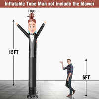 6 10 15 20FT Tall Wedding Bridegroom Waving Inflatable Tube Man(Blower Not Included)