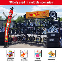 6 10 15 20FT Tall Wheels Waving Inflatable Tube Man(Blower Not Included)