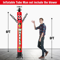 6 10 15 20FT Tall Wheels Waving Inflatable Tube Man(Blower Not Included)