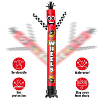 6 10 15 20FT Tall Wheels Waving Inflatable Tube Man(Blower Not Included)
