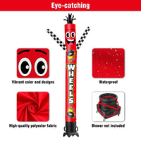 6 10 15 20FT Tall Wheels Waving Inflatable Tube Man(Blower Not Included)