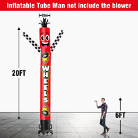 6 10 15 20FT Tall Wheels Waving Inflatable Tube Man(Blower Not Included)