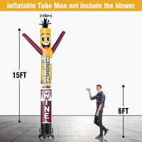 6 10 15 20FT Tall Wine And Beer Waving Inflatable Tube Man(Blower Not Included)
