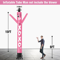 6 10 15 20FT Tall XOXO Waving Inflatable Tube Man(Blower Not Included)