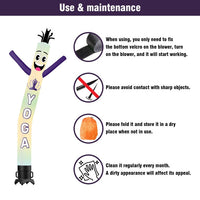 6 10 15 20FT Tall Yoga Waving Inflatable Tube Man(Blower Not Included)