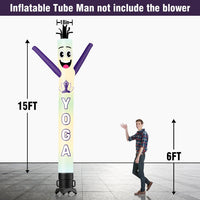 6 10 15 20FT Tall Yoga Waving Inflatable Tube Man(Blower Not Included)