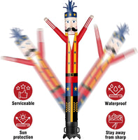 6 10 15 20FT Tall Christmas Nutcracker Waving Inflatable Tube Man(Blower Not Included)