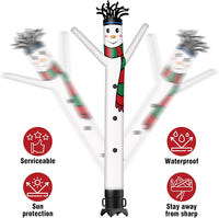 6 10 15 20FT Tall Christmas Snow Man Waving Inflatable Tube Man(Blower Not Included)