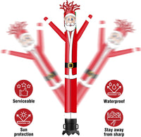 6 10 15 20FT Tall Christmas Santa Claus Waving Inflatable Tube Man(Blower Not Included)