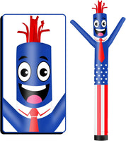 6 10 15 20FT Tall American Flag Waving Inflatable Tube Man-4th of July(Blower Not Included)