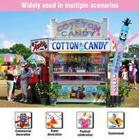 6 10 15 20FT Tall Cotton Candy Waving Inflatable Tube Man(Blower Not Included)