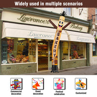 6 10 15 20FT Tall Bakery Waving Inflatable Tube Man(Blower Not Included)