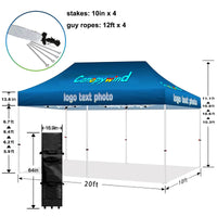 Custom Canopy Tent 10x20（10x20 canopy+ back wall + 2 full side walls）