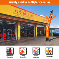 6 10 15 20FT Tall Auto Repair Waving Inflatable Tube Man(Blower Not Included)