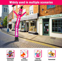 6 10 15 20FT Tall Beauty Salon Waving Inflatable Tube Man(Blower Not Included)