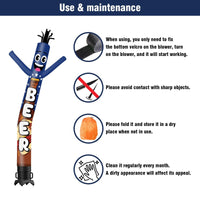 6 10 15 20FT Tall Beer Waving Inflatable Tube Man(Blower Not Included)