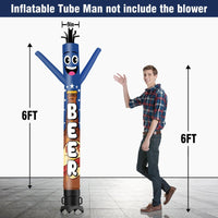 6 10 15 20FT Tall Beer Waving Inflatable Tube Man(Blower Not Included)
