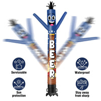 6 10 15 20FT Tall Beer Waving Inflatable Tube Man(Blower Not Included)