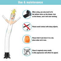 6 10 15 20FT Tall Bride Waving Inflatable Tube Man(Blower Not Included)