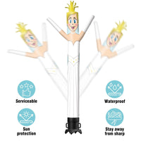 6 10 15 20FT Tall Bride Waving Inflatable Tube Man(Blower Not Included)