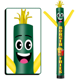 6 10 15 20FT Tall Burger & Fries Waving Inflatable Tube Man(Blower Not Included)