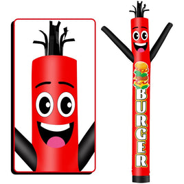 6 10 15 20FT Tall Burger Waving Inflatable Tube Man(Blower Not Included)