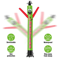 6 10 15 20FT Tall Burritos Waving Inflatable Tube Man(Blower Not Included)
