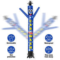 6 10 15 20FT Tall Car Wash Blue Waving Inflatable Tube Man(Blower Not Included)
