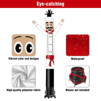 6 10 15 20FT Tall Chef Waving Inflatable Tube Man(Blower Not Included)