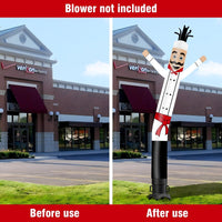 6 10 15 20FT Tall Chef Waving Inflatable Tube Man(Blower Not Included)