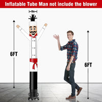 6 10 15 20FT Tall Chef Waving Inflatable Tube Man(Blower Not Included)