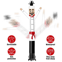 6 10 15 20FT Tall Chef Waving Inflatable Tube Man(Blower Not Included)