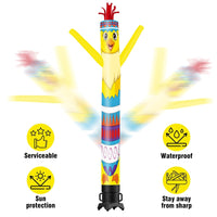 6 10 15 20FT Tall Chicken Easter Egg Waving Inflatable Tube Man(Blower Not Included)