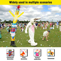 6 10 15 20FT Tall Chicken Easter Egg Waving Inflatable Tube Man(Blower Not Included)
