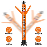 6 10 15 20FT Tall Chicken Wings Waving Inflatable Tube Man(Blower Not Included)
