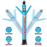 6 10 15 20FT Tall Mocktails Waving Inflatable Tube Man(Blower Not Included)