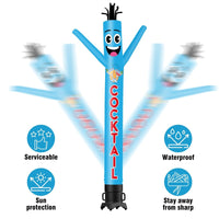 6 10 15 20FT Tall Cocktail Waving Inflatable Tube Man(Blower Not Included)