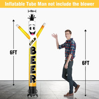 6 10 15 20FT Tall Cold Beer Waving Inflatable Tube Man(Blower Not Included)