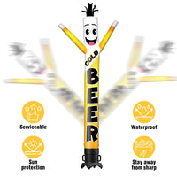 6 10 15 20FT Tall Cold Beer Waving Inflatable Tube Man(Blower Not Included)
