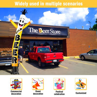 6 10 15 20FT Tall Cold Beer Waving Inflatable Tube Man(Blower Not Included)