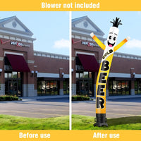 6 10 15 20FT Tall Cold Beer Waving Inflatable Tube Man(Blower Not Included)