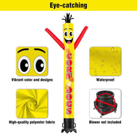 6 10 15 20FT Tall Corn Dogs Waving Inflatable Tube Man(Blower Not Included)