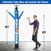 6 10 15 20FT Tall Dog Wash Waving Inflatable Tube Man(Blower Not Included)