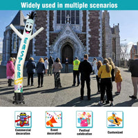 6 10 15 20FT Tall Easter Service Waving Inflatable Tube Man(Blower Not Included)