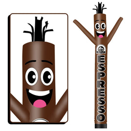 6 10 15 20FT Tall Espresso Waving Inflatable Tube Man(Blower Not Included)