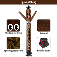 6 10 15 20FT Tall Espresso Waving Inflatable Tube Man(Blower Not Included)