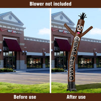 6 10 15 20FT Tall Espresso Waving Inflatable Tube Man(Blower Not Included)
