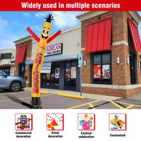 6 10 15 20FT Tall Fried Chicken Waving Inflatable Tube Man(Blower Not Included)