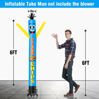 6 10 15 20FT Tall Fish & Chips Waving Inflatable Tube Man(Blower Not Included)